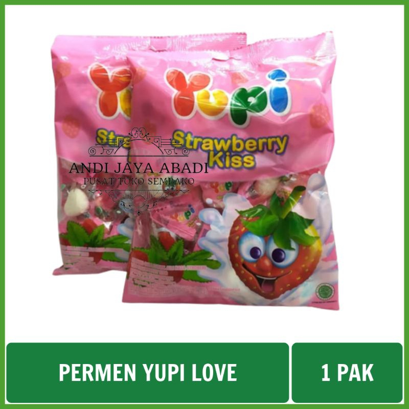 Jual Permen Yupi Strawberry Kiss 1 Pak 120gr Shopee Indonesia