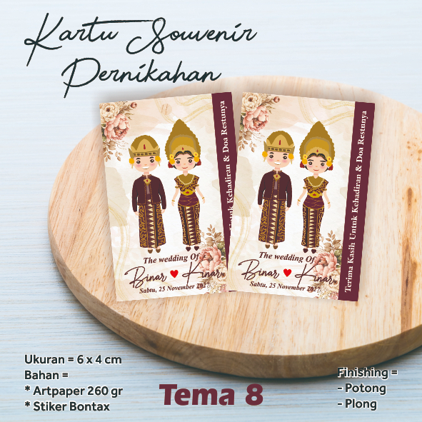 Jual KARTU SOUVENIR/KARTU UCAPAN TERIMAKASIH/PENGAMBILAN SOUVENIR