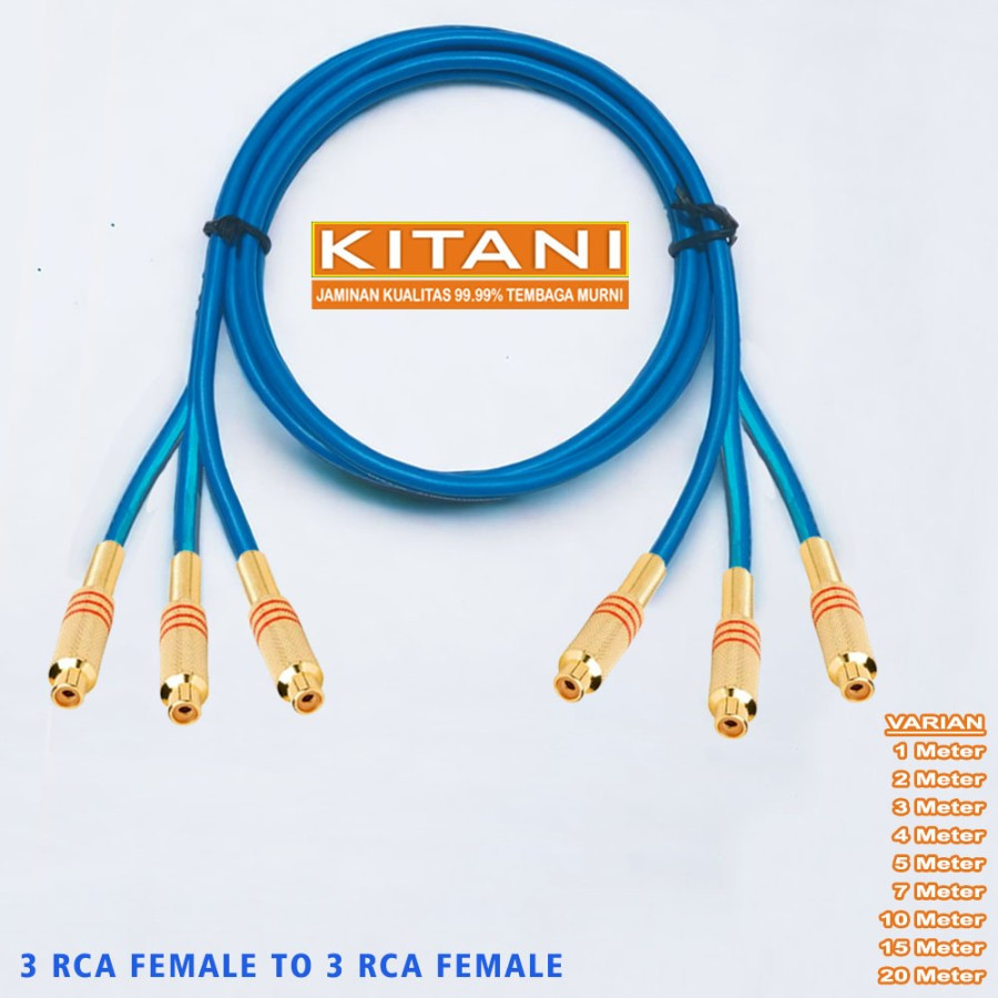 Jual Kabel Sambungan Extension Rca Cewe To Rca Cewe Female Kitani Shopee Indonesia