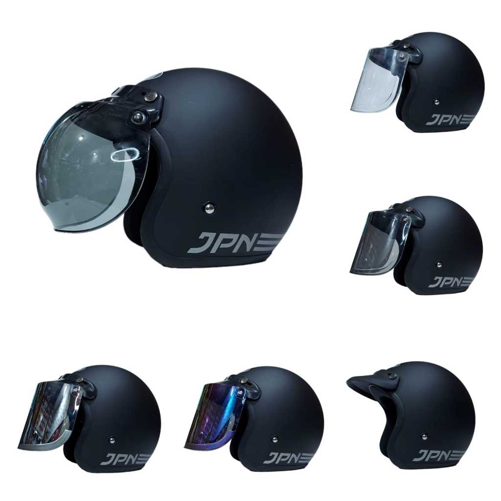 Jual Helm JPN ARC Hitam Doff Kaca Datar Cembung Pet | Shopee Indonesia