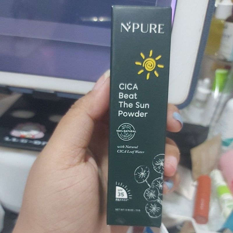 Jual Npure sunscreen powder cica / beat the sun powder (masih segel ...