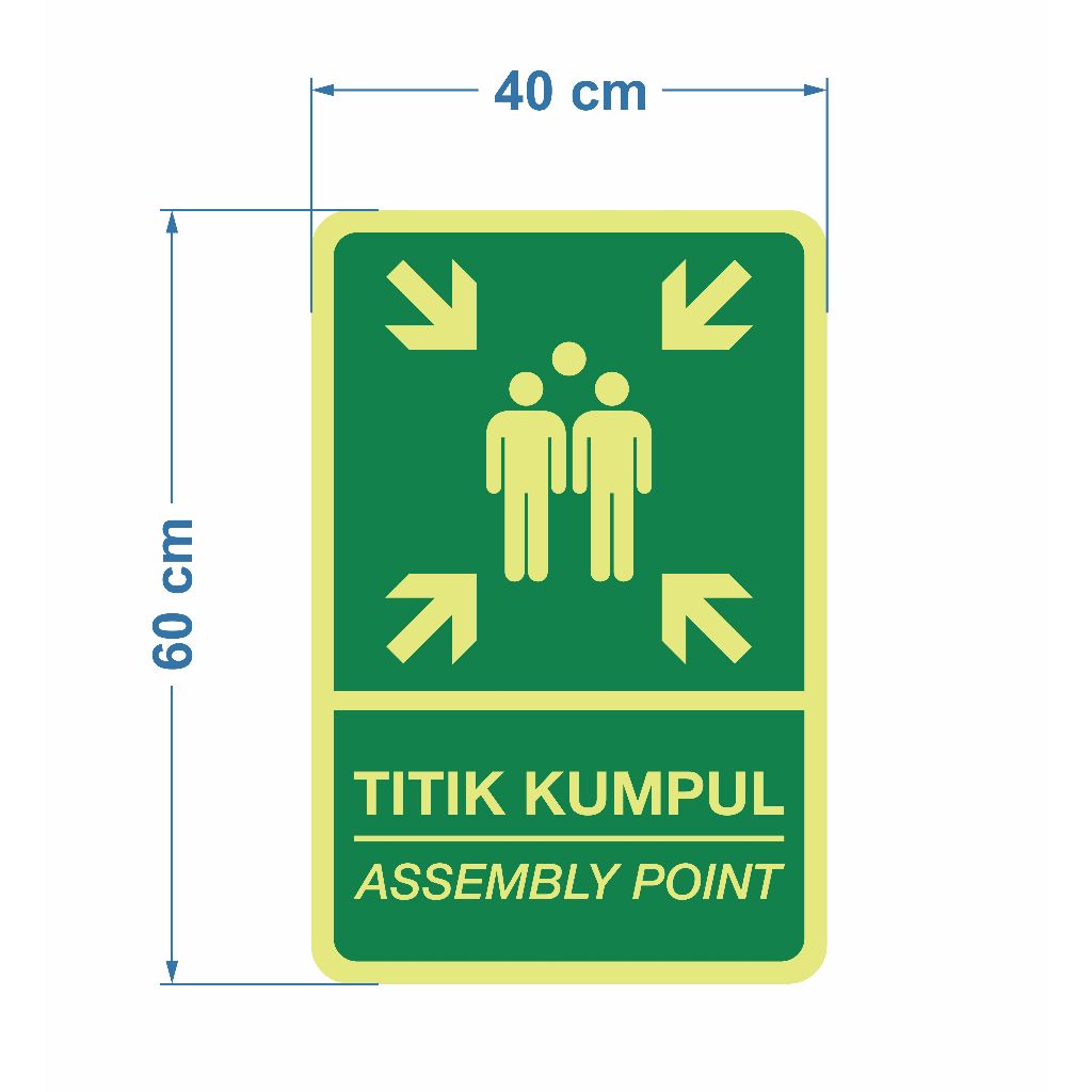 Jual Rambu Titik Kumpul Glow In The Dark 40cm X 60cm Plat Alumunium