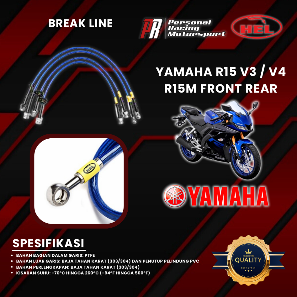 Jual Selang Rem Brake Line Racing HEL ( YAMAHA R15 V3 V4 R15M FRONT ...