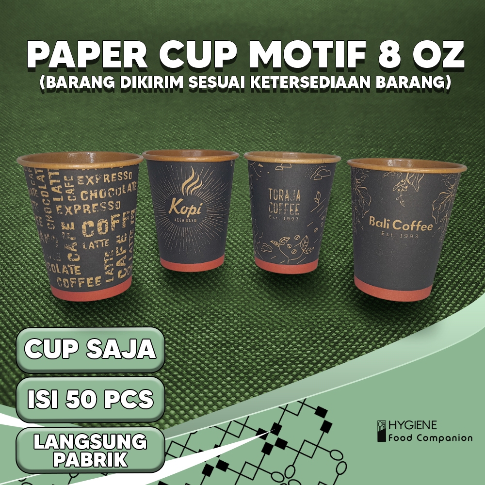 Jual Paper Cup Motif Tahan Panas / Gelas Kertas Minuman/ Paper Cup ...