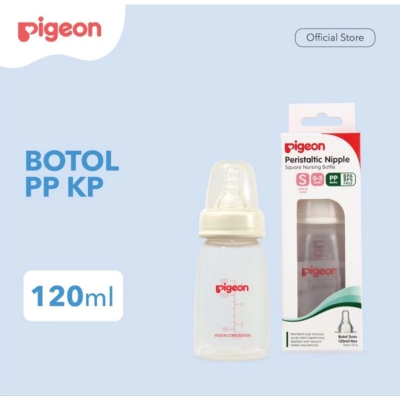 PIGEON Botol Susu PP KP 120ml Peristaltic nipple pigeon nursing bottle  Botol Susu Pigeon Slim neck 120ml Peristaltic Nipple - Main Image