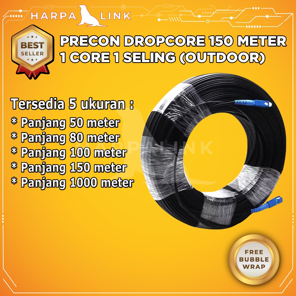 Jual Kabel Precon Dropcore 150M SC UPC 1 Core 1 Seling Outdoor Fiber ...