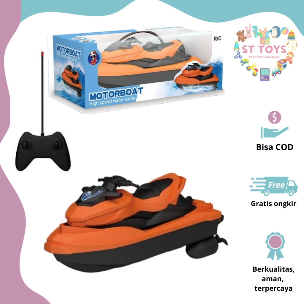 Jual MAINAN ANAK LAKILAKI IMPORT MURAH RC REMOTE CONTROL JET SKI kapal
