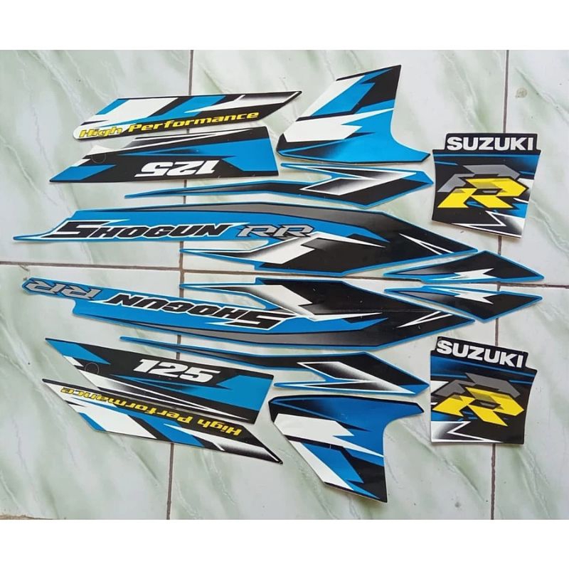 Jual Stiker Striping Motor SHOGUN RR 125 2008 BIRU Sticker Lis Body ...