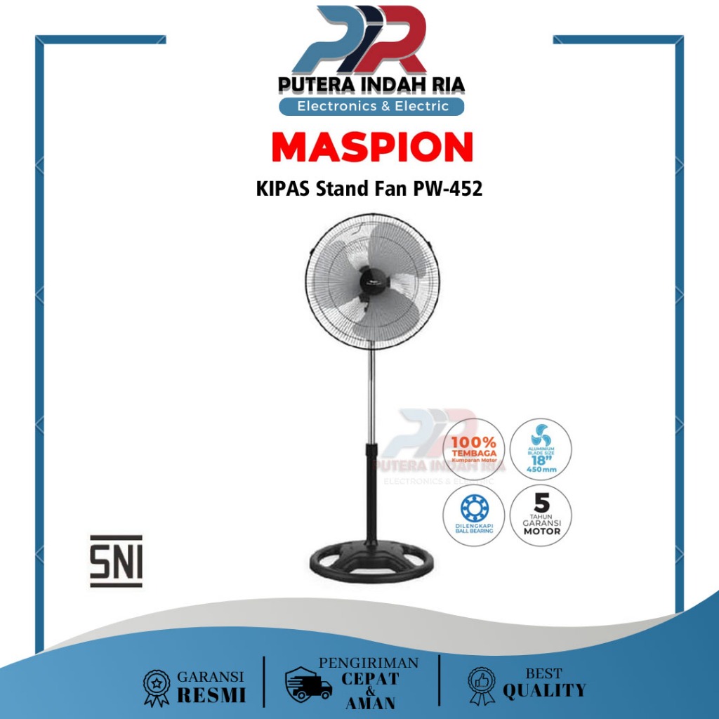 Jual KIPAS ANGIN MASPION BERDIRI / STAND FAN MASPION PW 452 / PW-452