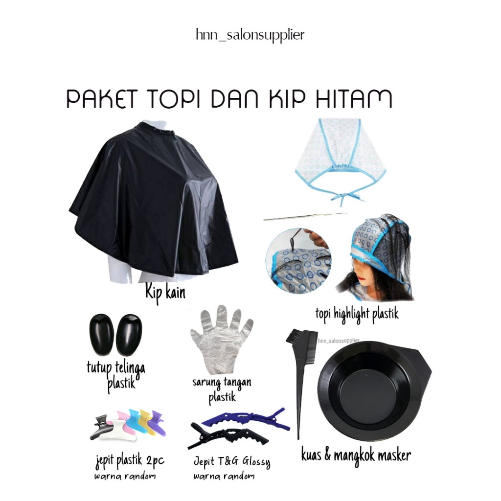 Jual Paket Perlengkapan Cat Rambut Semir Toning Bleaching Topi ...