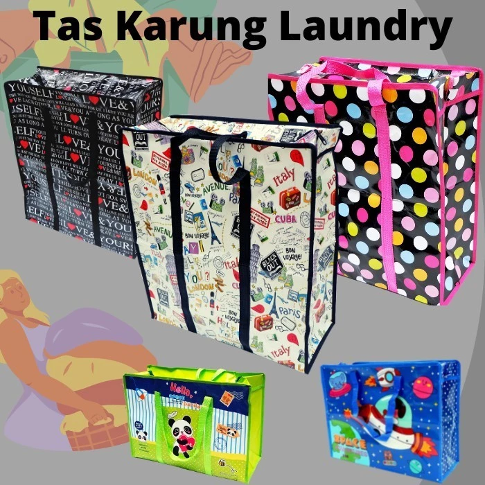 Tas Karung Super Jumbo Ukuran / Tas Laundry Tas Belanja Serba Guna / Tas Laundry Tali Lingkar | AutoStock