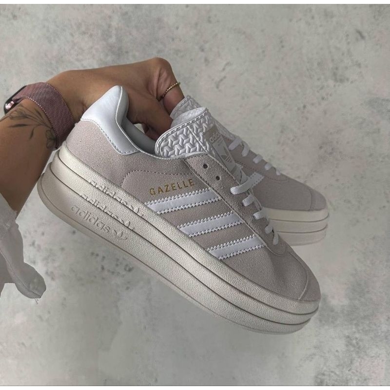 Jual Adidas Gazelle Bold Grey Two Core White | Shopee Indonesia