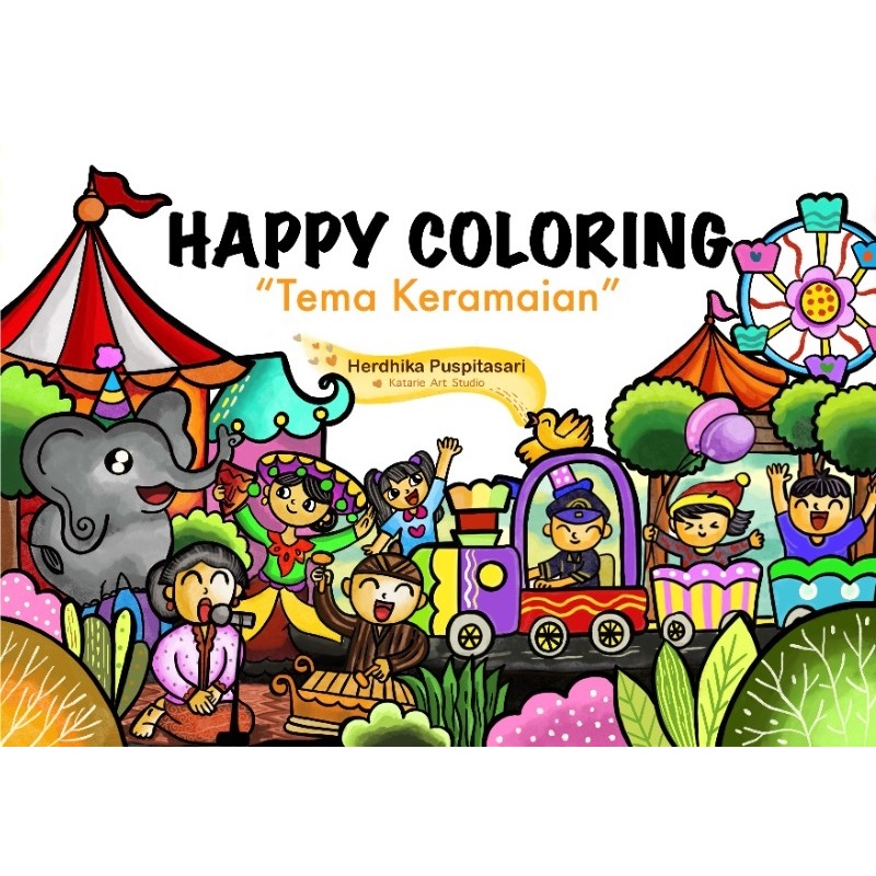 Jual Buku Happy Coloring : Tema Keramaian | Cklik Media | Shopee Indonesia
