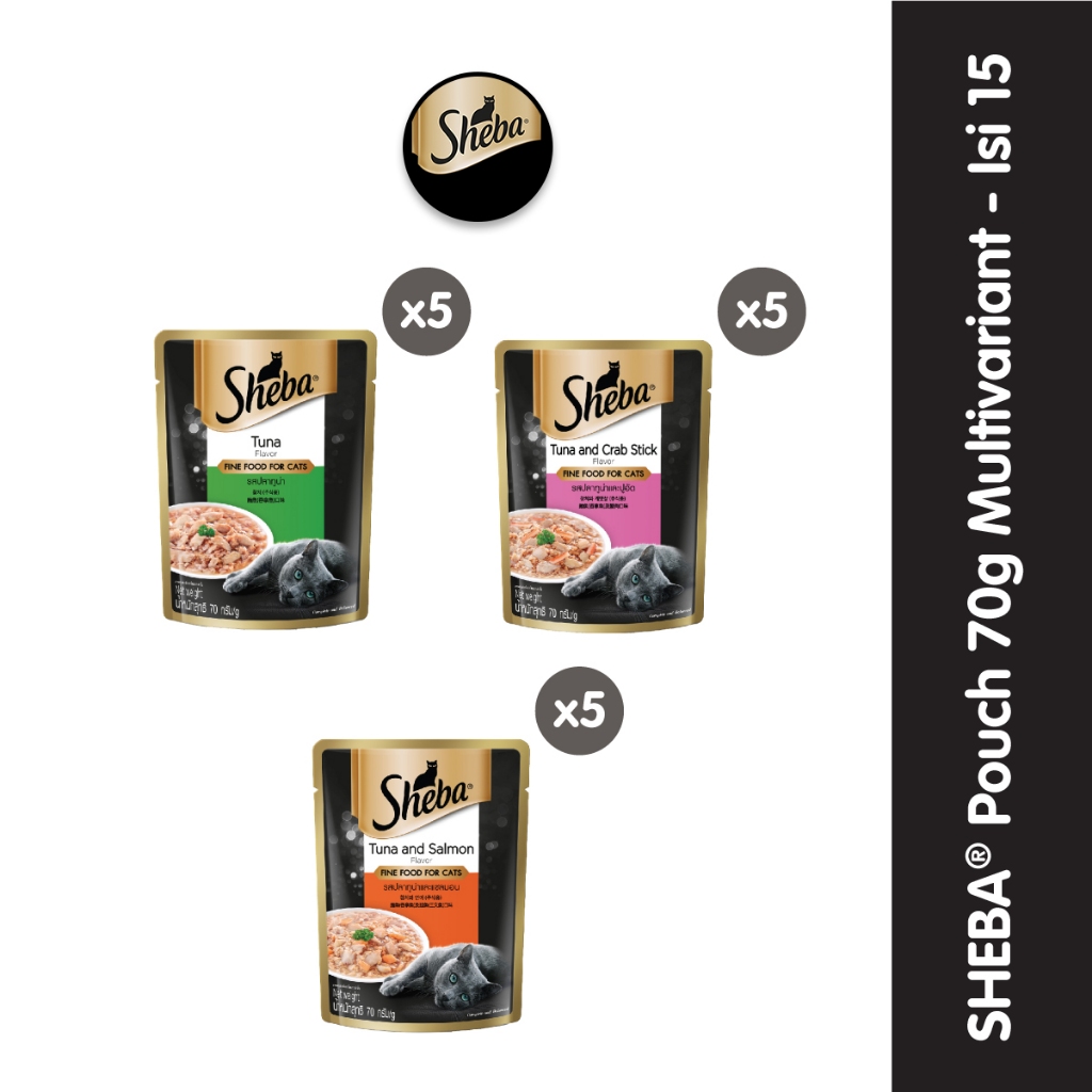Jual Sheba Pouch Makanan Kucing Basah Multivariant 70 gr Isi 15