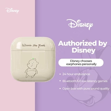 Disney Pro4 FX 951B Lucu TWS Headset Bluetooth 5.3 Mini Earphone HiFi Stereo Mic Volume Control