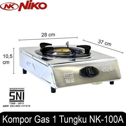 Jual Kompor 1 Tungku Niko Nk 100a Teflon Stainless Awet Kompor Gas