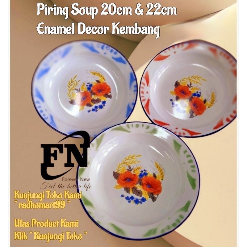 Jual Piring Enamel Decor Cm Cm Cm Motif Bunga Pcs Fn Shopee