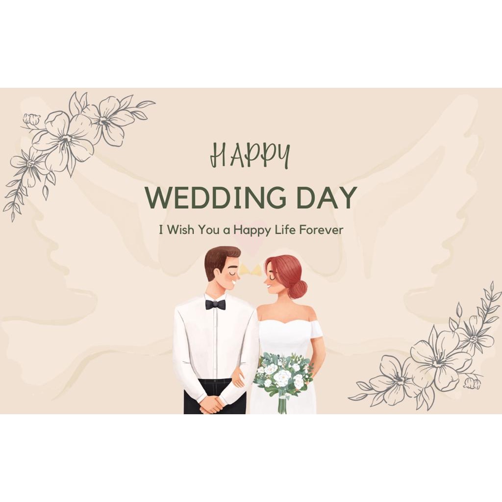Jual Greeting Card Happy WEDDING / Gift Card Kartu Polosan Pernikahan