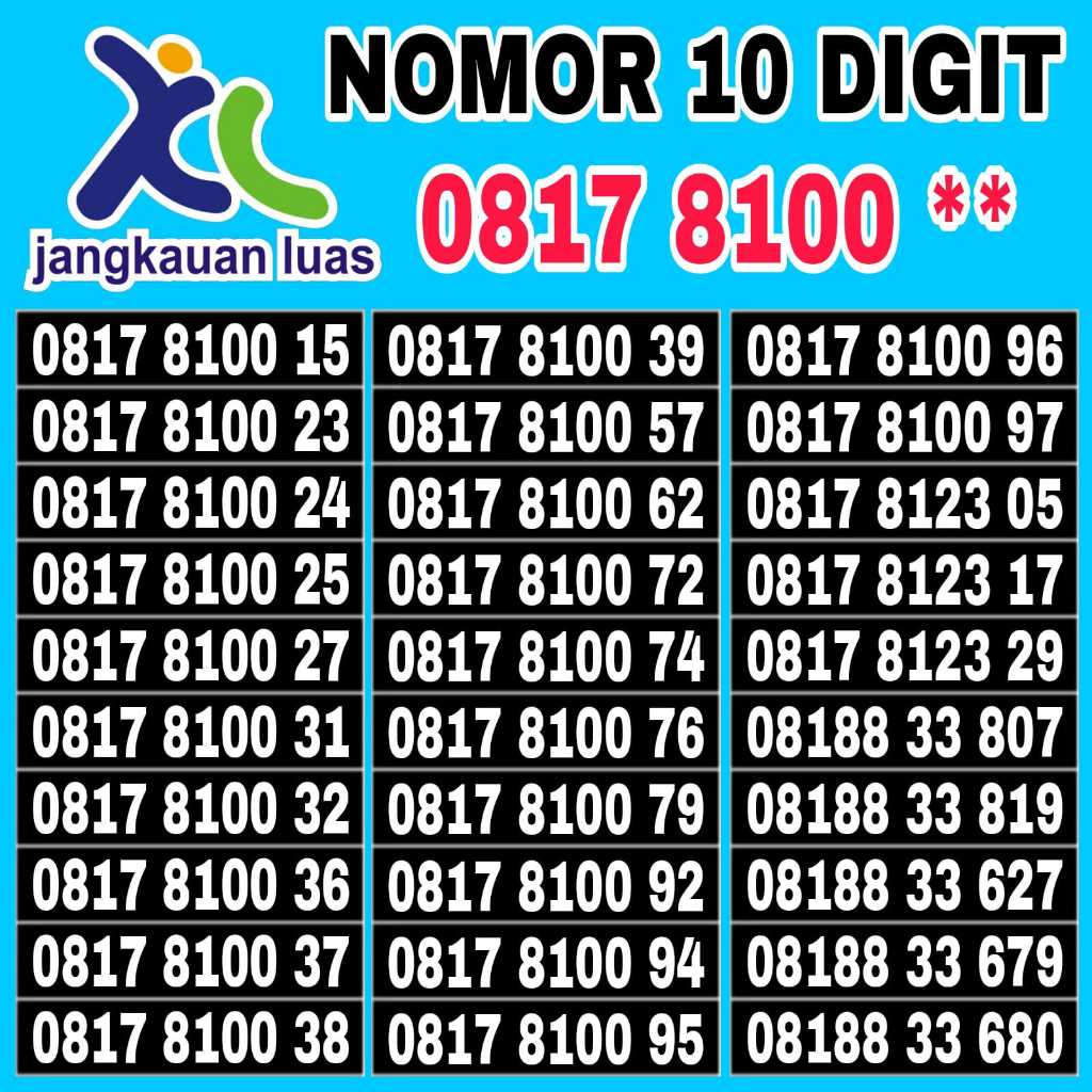 Jual Nomor Cantik Xl 10 Digit Angka | Shopee Indonesia