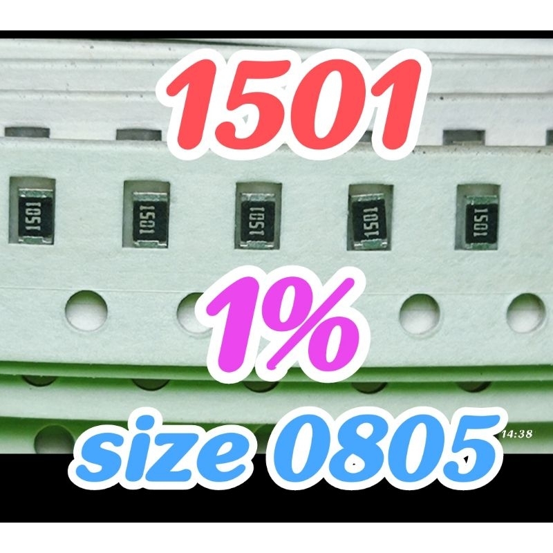 Jual 10pcs Chip resistor smd 1501 152 1K5 size 0805 1,5Kohm 1.5K ohm ...