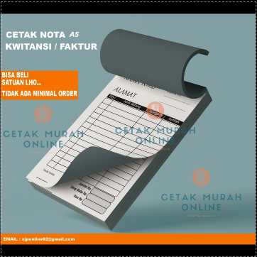Jual CETAK NOTA / KWITANSI / FAKTUR UKURAN A5 MURAH , BISA SATUAN ...