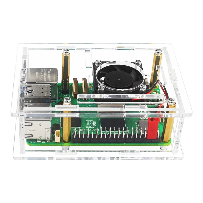 Jual Raspberry Pi 5 Acrylic Case Transparent Shell with Cooling Fan ...