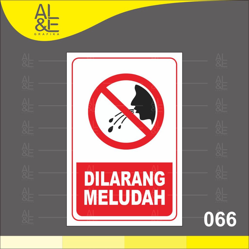 Jual 066 Stiker Dilarang Meludah Vinyl Stiker Ritrama Indoor