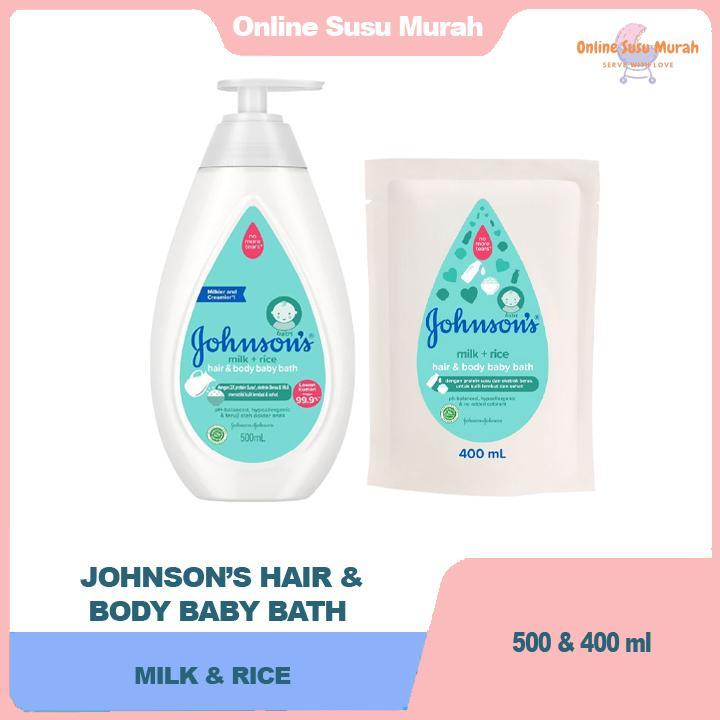 Jual JOHNSON'S Milk & Rice Bath 500ml JOHNSON Sabun Dan Shampoo 400ml ...