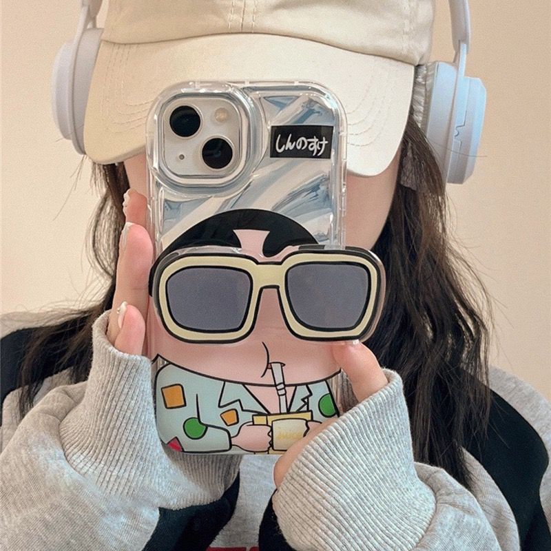 Jual [TPC] Kreatif Graffiti Lucu Kacamata Hitam Popsocket 2 Kartun