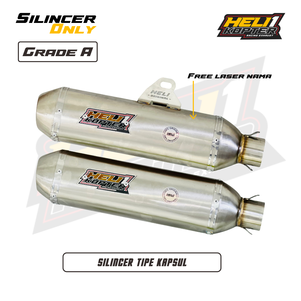 Jual Silencer Heli Grade A Tipe Kapsul Cm Original Bass Adem Free Laser Nama Shopee