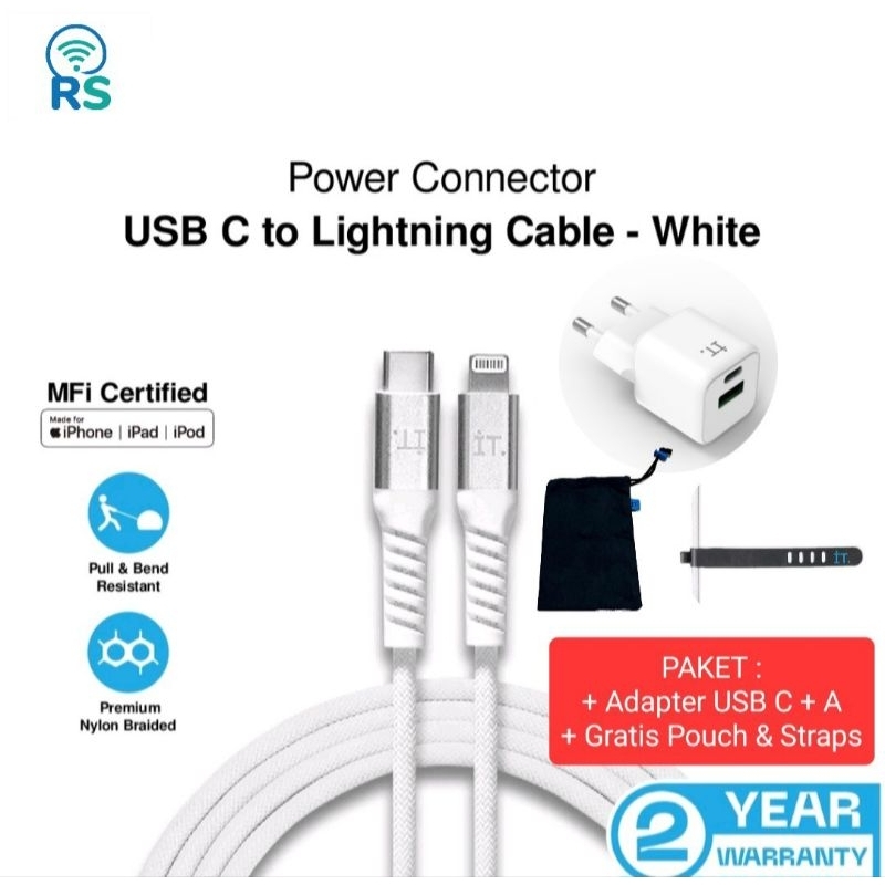Jual iT Plug 30 Cube 30w Adapter Cable USB-C to L Lightning