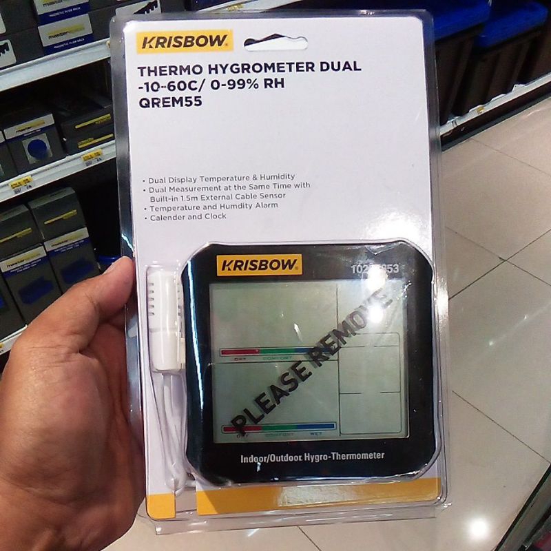 Jual Krisbow Thermo Hygrometer Dual 050 C/1090 Rh Shopee Indonesia