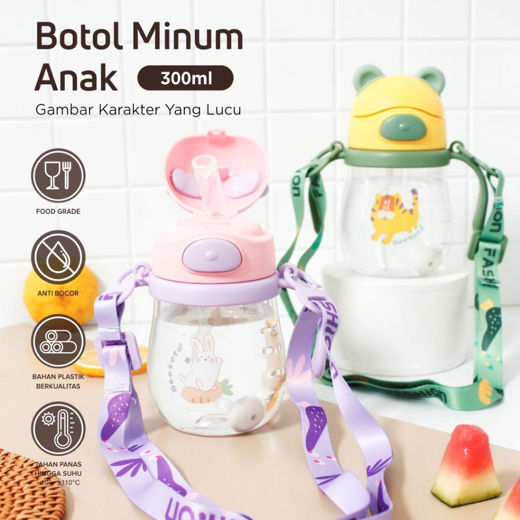 Jual CaTalina Botol Minum Anak Karakter Rabbit Plastic Bottle 300 ml ...