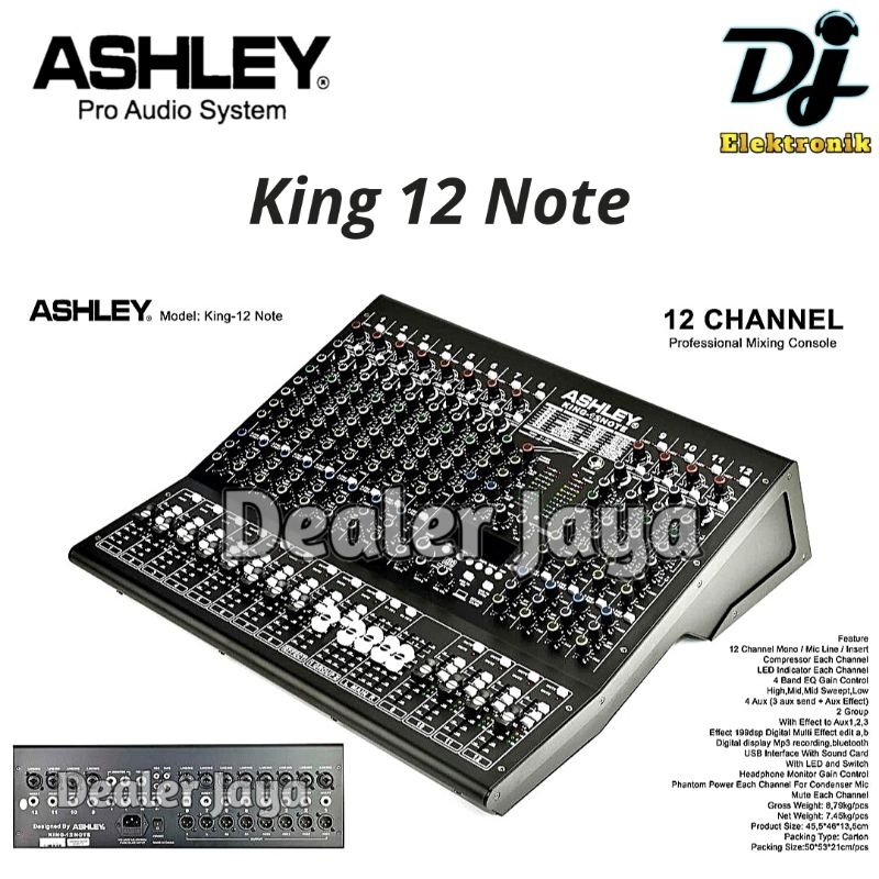 Jual Mixer Analog Ashley KING 12 NOTE / KING12 NOTE - 12 channel ...