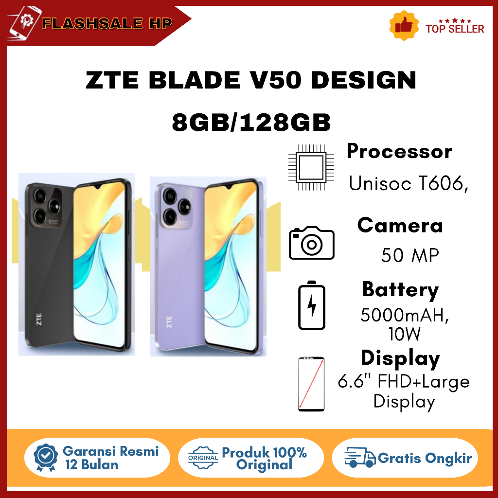 Zte Blade A53 Pro 464gb Garansi Resmi Bisa Cod Ram 44 Extended - Midnight  Blue