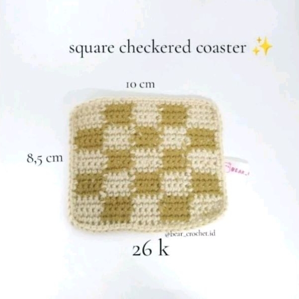 Jual Checkered Crochet Coaster (Tatakan Gelas Rajut) | Shopee Indonesia
