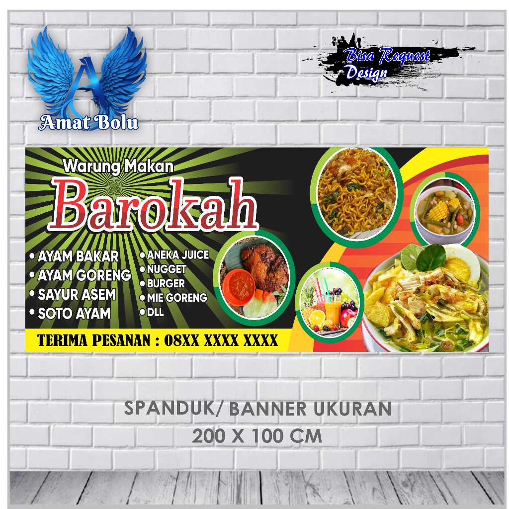 Jual BANNER MMT SPANDUK WARUNG SEDIA AYAM BAKAR SAYUR ASEM ANEKA JUICE ...