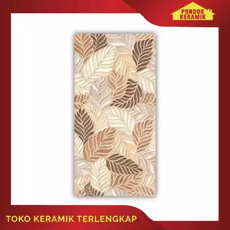 Keramik Dinding Signature 30x60 Autumn Deco Gold / Keramik Motif Daun