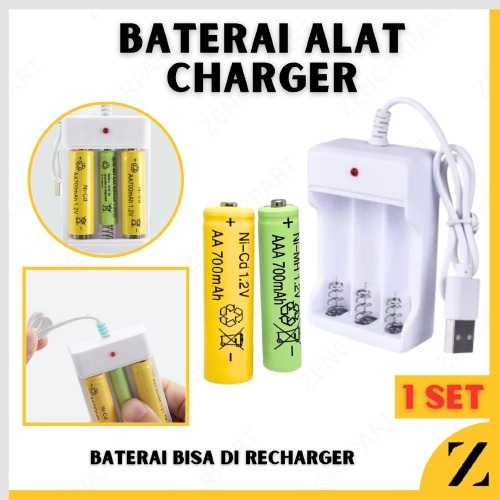 Jual Baterai Cas AA AAA Recharge 700mAH 1.2V Volt Alat Charger Baterai ...