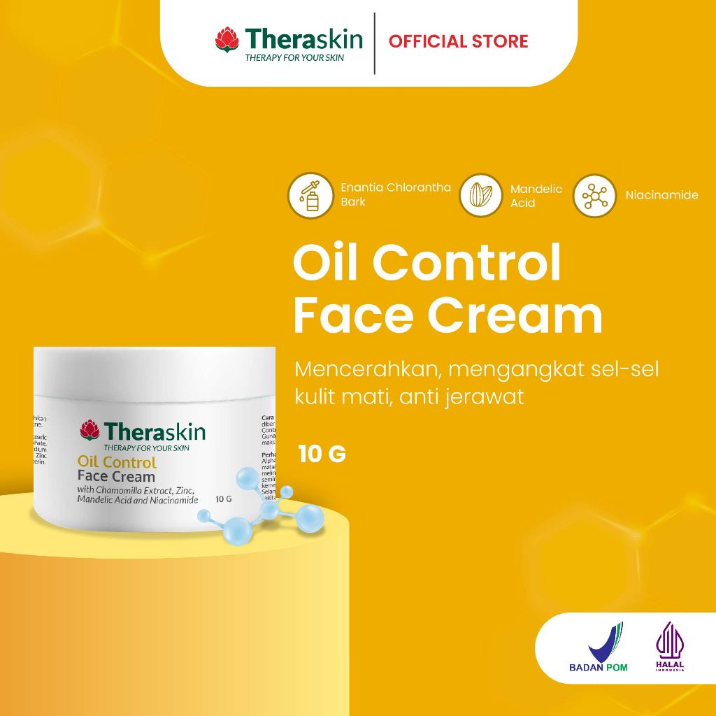 Jual Theraskin Oil Control Face Cream Gr Krim Pencerah Bpom Halal Kulit Berminyak Dengan