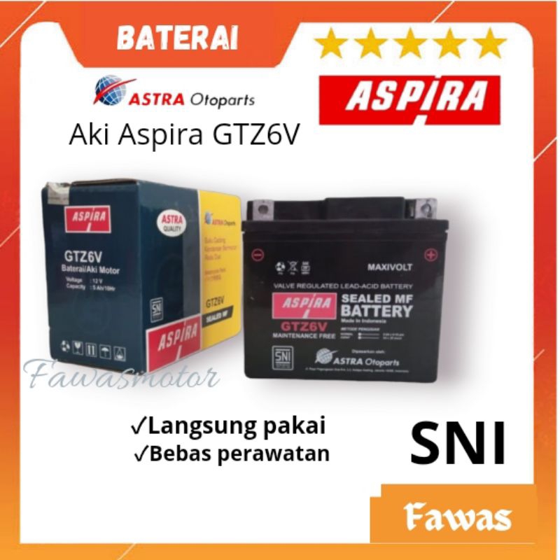Jual aki motor Vario TECKNO GTZ6V Aspira original | Shopee Indonesia