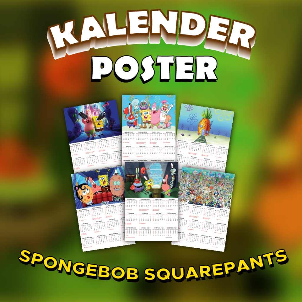 Jual Kalender Dinding Poster Spongebob Squarepants 2024 Shopee Indonesia