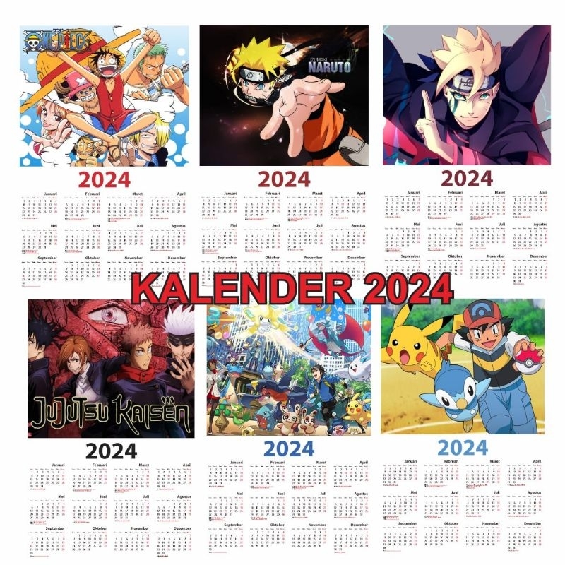 Jual Kalender Karakter Anime Kalender 2024 Shopee Indonesia