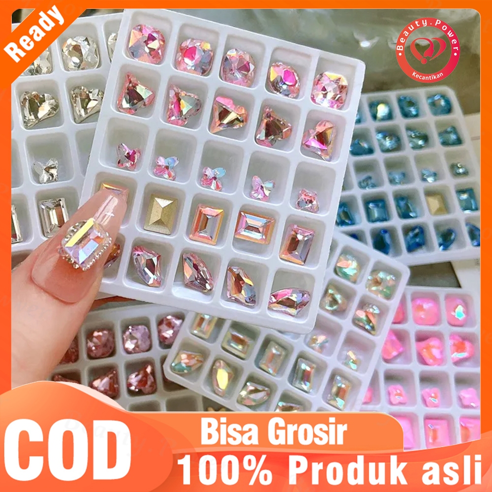 Jual 25pcs Hiasan Butterfly 3D/Aksesoris Kupukupu Crystal Warna Warni