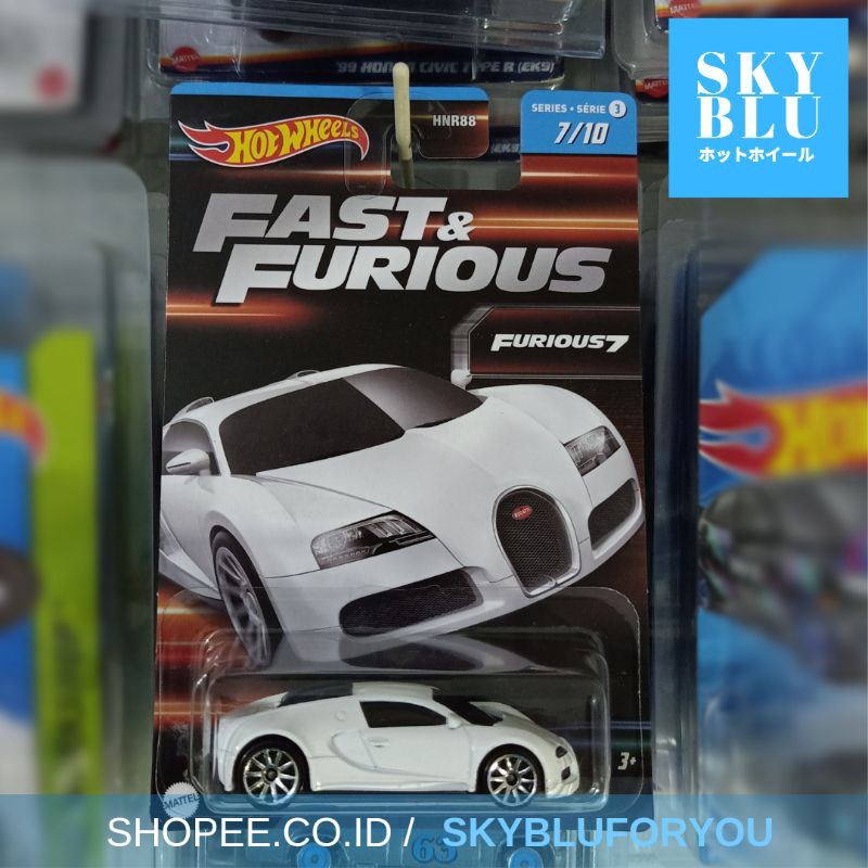 Jual hot wheels BUGATTI VEYRON WHITE 2023 (FAST & FURIOUS WAVE 3