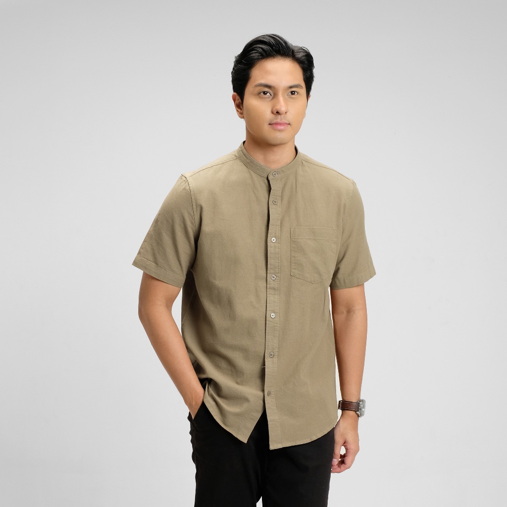 Jual CUTOFF Hamzah Kemeja Koko Rami Basic Polos Pria Pendek New Colors ...