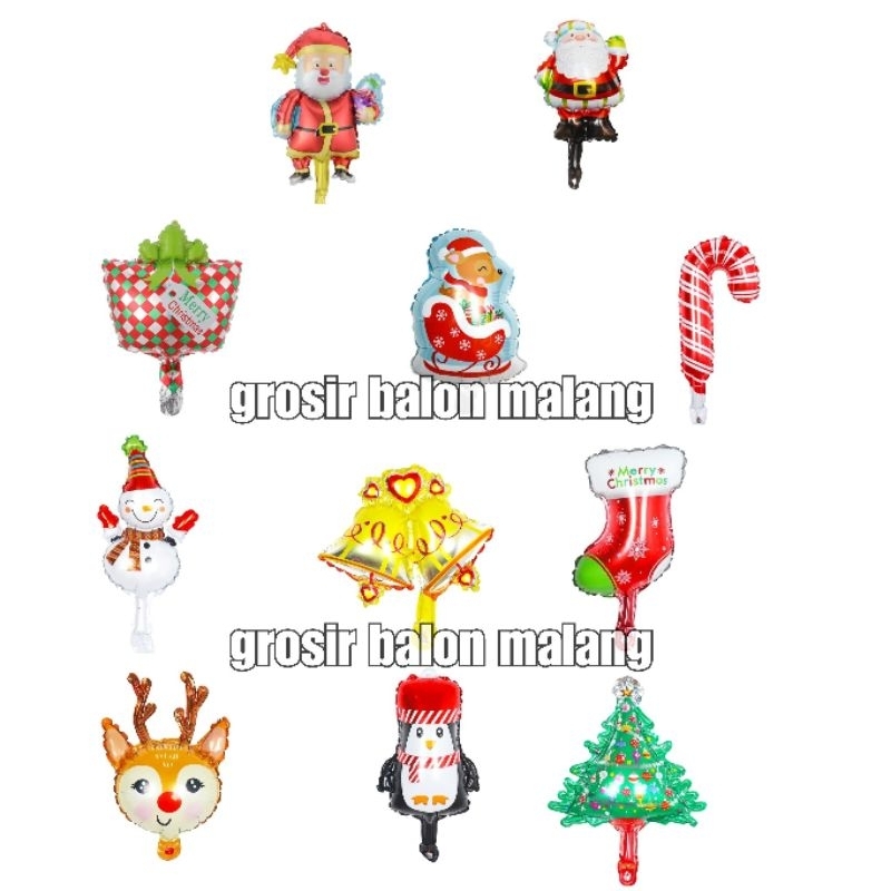 Jual balon foil natal christmas MINI kereta santa claus rusa sinter