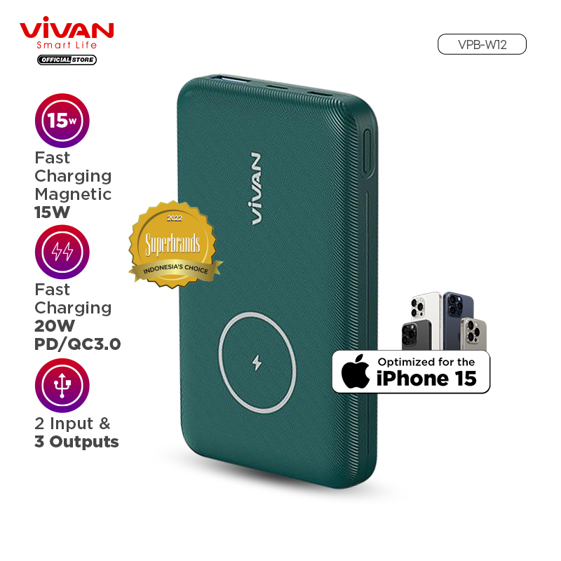 Jual Power Bank Vivan Vpb W Mah Wireless Output Fast Charging W Delivery Quick