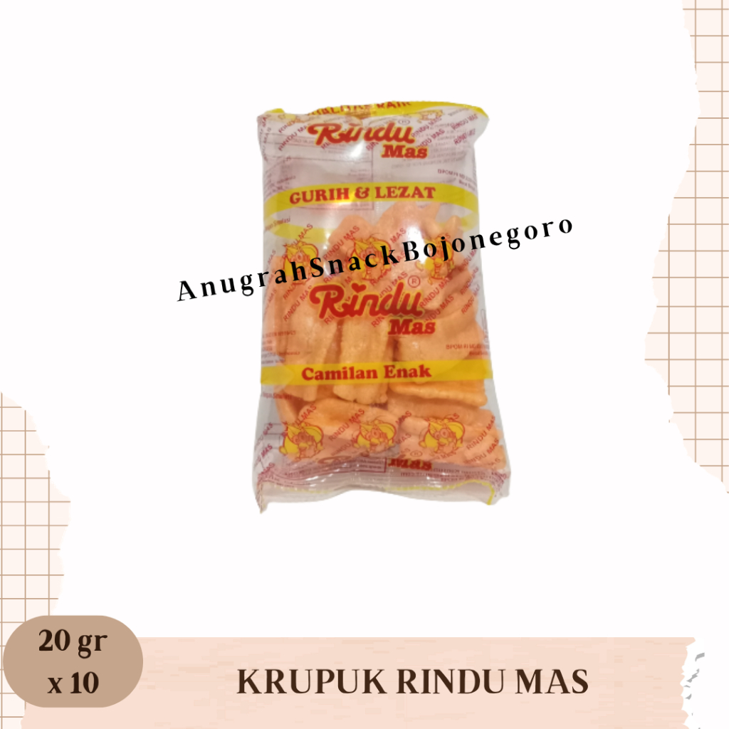 Jual Krupuk Rindu Mas 200gr (isi 10 pcs) | Shopee Indonesia