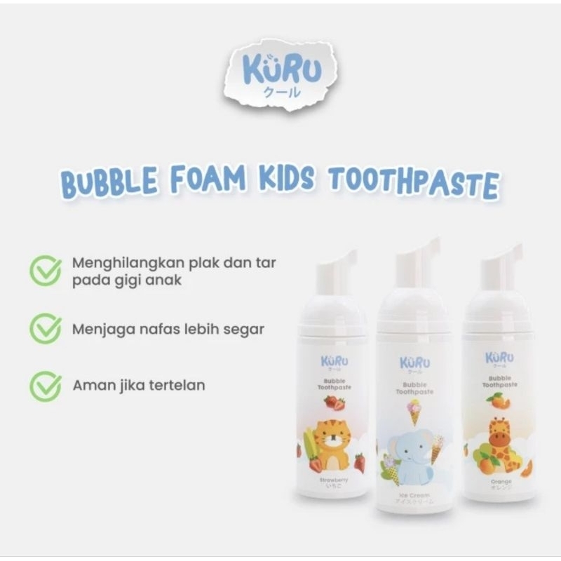 Jual KURU BUBBLE KIDS FOAM TOOTHPASTE| PASTA GIGI ODOL BUSA ANAK ...